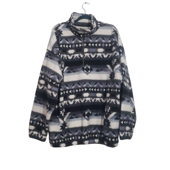 Vintage‎ M.E. Sport Womens Aztec Print 1/4 Zip Fleece Pullover Jacket Size 2X - Picture 2 of 9